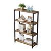 EXCEHOM Industrial Bookshelf, 4 Tier Book Shelves, Rustic Wood and Metal Bookcase for Home Office, Oak view 1