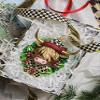 MacKenzie-Childs Glass Ornament - Highland Cow Wreath view 2