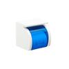 Useful Wall-mounted Tissue Holder ABS Plastic Roll Paper Holder Waterproof Non-perforated Paper Towel Rack with Storage Table Easy to Clean (Color : Blue) view 1
