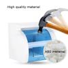 Useful Wall-mounted Tissue Holder ABS Plastic Roll Paper Holder Waterproof Non-perforated Paper Towel Rack with Storage Table Easy to Clean (Color : Blue) view 3