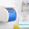 Useful Wall-mounted Tissue Holder ABS Plastic Roll Paper Holder Waterproof Non-perforated Paper Towel Rack with Storage Table Easy to Clean (Color : Blue) view 4