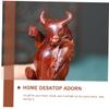 VOSAREA Office Decor Car Decor Feng Shui Bull Statue Sculpture Sandalwood Chinese Zodiac OX Figurine Wealth Prosperity Bull Figurines Home Office Table Decor Business Present Office Decor Car Decor view 3