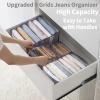 4Pcs Wardrobe Clothes Organizer, 9 Grids Washable Jeans Compartment Storage Box, Upgraded Mesh Separation Box with Handle, Foldable Drawer Organizers Clothes for Jeans, Shirt, Skirt, Legging, Grey view 4