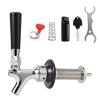 Dbgogo 3'' Draft Beer Faucet Shank, 1/4'' Beer Line Barb Brewing No Leak No Drip No Stick Stainless Core Kegerator Tap Beer Shank Dispenser Self-Closing Spring Tap Brush Spanner Wrench Hose Clamp view 1