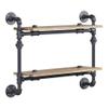 Acme Brantley Wall Rack with 2 Wooden Shelves in Oak and Sandy Black view 1