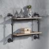 Acme Brantley Wall Rack with 2 Wooden Shelves in Oak and Sandy Black view 2