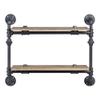 Acme Brantley Wall Rack with 2 Wooden Shelves in Oak and Sandy Black view 3