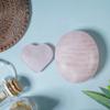 Crocon Rose Quartz Palm Stone (40 mm) & 1 Heart Stone feng Shui Healing Meditation Balance Chakra Reiki Charged Lovely Gift for her him Paperweight Centerpieces with Gift Box for Men Women. view 2