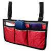 12.66.9in Sofa Armrest Organizer,Multifunctional Wheelchair Side Hanging Bag,Large Capacity Multiple Pockets Armrest Storage Pouch for Stroller Electric Wheelchair Walker Scooter (Burgundy) view 1