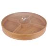 1Pc Food Storage Tray Practical Bamboo Dried Fruit Snack Plate with Lid (Khaki) view 1