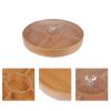 1Pc Food Storage Tray Practical Bamboo Dried Fruit Snack Plate with Lid (Khaki) view 2