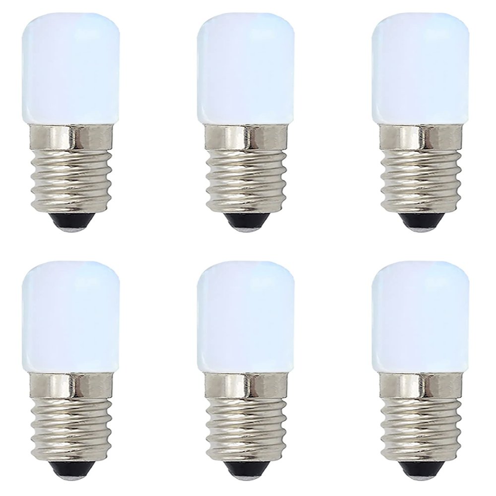 E17 LED Refrigerator Bulb 2W Mini Freezer Light Bulb E17 LED Appliance Bulb E17 Indicator Intermediate Base for Microwave Lighting Refrigerator Sewing Machine Warm White 3000K AC110V Dimmable 6 Pack