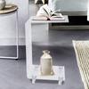 Acrylic Removable Bedside Table, Modern Removable C Shaped End Table Mobile Sofa End Table Easy Assembly Rolling Table Nightstand Nesting Tables for Coffee Small Space Living Room Bedroom view 1