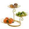 3-Tier 19 Inches Gold Metal Cupcake Dessert Basket Stand, Cake Snack Scones Crackers Fruits Appetizers Pastry Tiered Platters Serving Tray for Tea Party, Bridal Shower (Gold Lotus Leaf) view 1