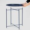 Garden 4 you End Table Metal Side Table Blue Round Folding Tray Cyan Sofa Small Accent Fold-able Table, Round End Table Tray, Next to Sofa Table, Snack Table for Living Room and Bed Room view 4