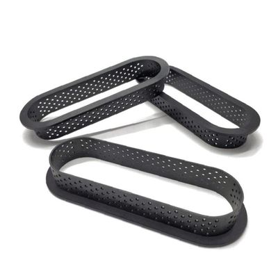 8pcs Oval Shape Cake Mold Mousse French Dessert DIY Perforated Ring Non Stick Bakeware Tart Decorating Cutter Tool