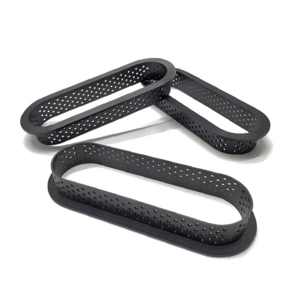 8pcs Oval Shape Cake Mold Mousse French Dessert DIY Perforated Ring Non Stick Bakeware Tart Decorating Cutter Tool