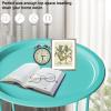 Garden 4 you End Table Metal Side Table Green Round Folding Tray Cyan Sofa Small Accent Fold-able Table, Round End Table Tray, Next to Sofa Table, Snack Table for Living Room and Bed Room view 2