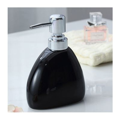 450ml Ceramic Soap Dispenser Countertop Lotion Bottle Bathroom Kitchen Hand Lotion Dispenser Container Soap Pump (Color : Black)