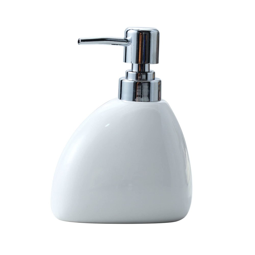 450ml Ceramic Soap Dispenser Countertop Lotion Bottle Bathroom Kitchen Hand Lotion Dispenser Container Soap Pump (Color : White)