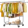 Raybee Clothes Rack Load 620 LBS, Metal Garment Storage with Shelf & Sturdy Wheels, Rolling Clothing Rack for Bedroom Laundry Room, Portable Commercial Garment Rack view 1