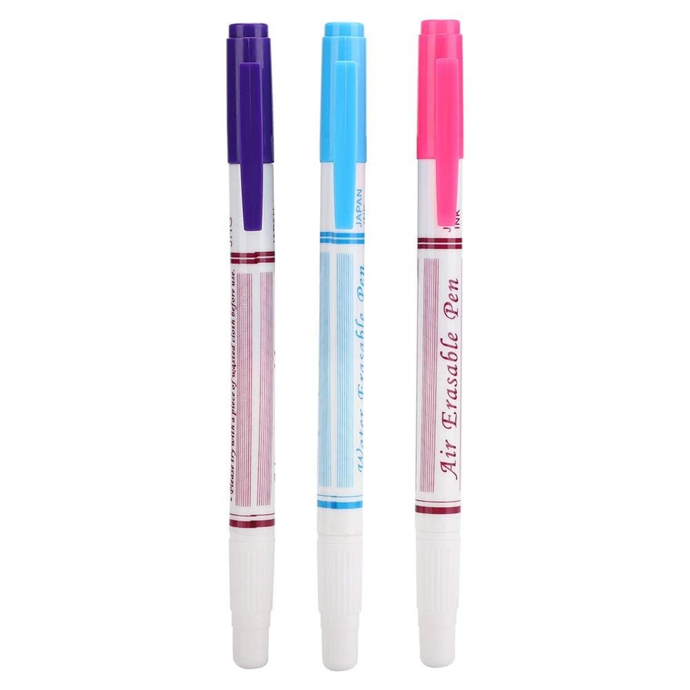 3Pcs Disappearing Ink Marking Pen Double Head Water Erasable Pen Professional Sewing Colored Mark Pen