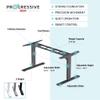 Progressive Desk Stand Up Height Adjustable Electric Standing Desk - 48" x 30" with Dual Motor, 3 Stages Table with Magnetic Snake - Roasted Walnut, Black Frame view 3