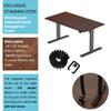 Progressive Desk Stand Up Height Adjustable Electric Standing Desk - 48" x 30" with Dual Motor, 3 Stages Table with Magnetic Snake - Roasted Walnut, Black Frame view 4