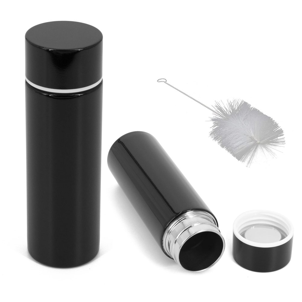 CASEMATIX Stainless Steel 5-Ounce Travel Spittoon Bottle - Portable Dip Spit Cup with Wide Mouth, Black, Reusable for Chew