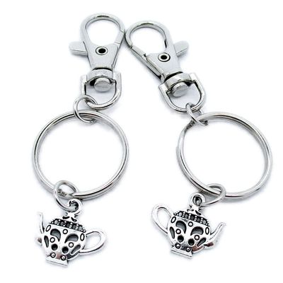 50 Pieces Keyring Keychain Wholesale Suppliers Jewelry Lobster Clasps TR1X0L Teapot Tea Kettle Pot