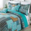 BEDIFANY Cotton Queen Size Quilt, Lightweight Bedspread Queen Size, Teal, Quilted Coverlets Queen Quilt Bedding Sets for Bed Decorations for All Seasons. 3 Pieces view 3