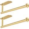 Gewtur Gold Paper Towel Holder Under Cabinet - Self Adhesive Paper Towel Roll Holder Stick on Wall, Stainless Steel Paper Towel Rack for Kitchen Bathroom(2 Pcs) view 1