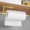 Gewtur Gold Paper Towel Holder Under Cabinet - Self Adhesive Paper Towel Roll Holder Stick on Wall, Stainless Steel Paper Towel Rack for Kitchen Bathroom(2 Pcs) view 2