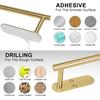 Gewtur Gold Paper Towel Holder Under Cabinet - Self Adhesive Paper Towel Roll Holder Stick on Wall, Stainless Steel Paper Towel Rack for Kitchen Bathroom(2 Pcs) view 4