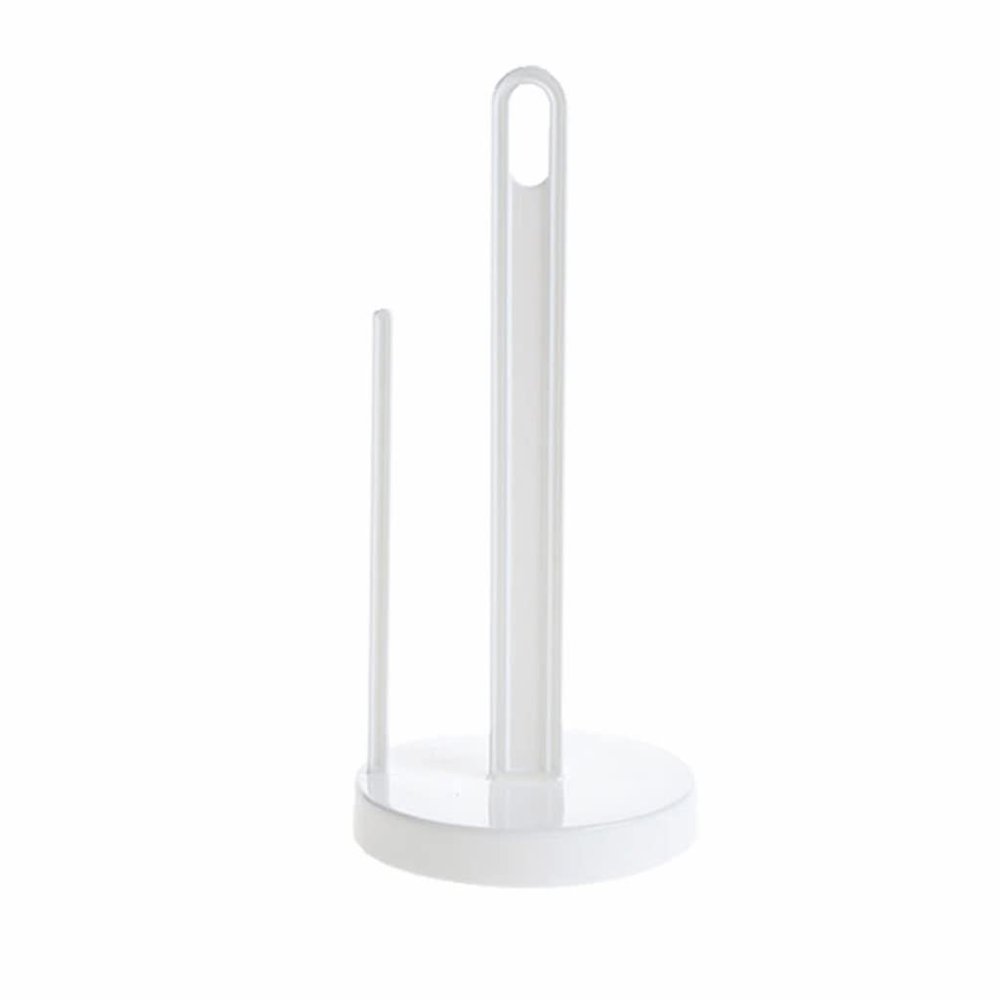 Handy Vertical Paper Towel Holder PP Material Roll Paper Rack DetachableTissue Rack for Storing Paper Towel Cling Film, White Flexible Use