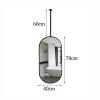 DXZ-Design Simple Ceiling Mounted Hanging Rod Mirror, Clear and Practical Wall Vanity Mirror for Bathroom Washroom Makeup Shaving - Black Customizable (Size : 40cmx70cm) view 2