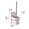 hanxiaoyishop Toilet Brush Toilet Brush Holder Creative Handmade Ceramic Toilet Bowl Brush Bathroom Stainless Steel Long Handle Cleaning Brush Toilet Brushs Set Toilet Bowl Brush (Color : A) view 2
