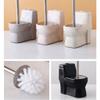 hanxiaoyishop Toilet Brush Toilet Brush Holder Creative Handmade Ceramic Toilet Bowl Brush Bathroom Stainless Steel Long Handle Cleaning Brush Toilet Brushs Set Toilet Bowl Brush (Color : A) view 3