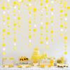 46 Ft Yellow White Circle Dots Garland Gradient Yellow Polka Dot Hanging Paper Streamer for Wedding Bridal Shower Birthday Baby Shower Engagement Bee Sunflower Lemon Theme Party Decorations Supplies view 1