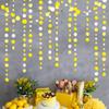 46 Ft Yellow White Circle Dots Garland Gradient Yellow Polka Dot Hanging Paper Streamer for Wedding Bridal Shower Birthday Baby Shower Engagement Bee Sunflower Lemon Theme Party Decorations Supplies view 3