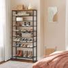 HOOBRO 10-Tier Shoe Rack, 29.5" L Shoe Storage Organizer, Large Capacity Shoe Shelf for Front Door Entrance, Entryway, Hallway, Holds 36-40 Pairs of Shoes, Closet, Rustic Brown and Black BF107XJ01 view 4