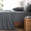 HYPREST Extra Deep Pocket Cal King Sheet Sets Fits 18"-24" in Deep Mattress -100% Cotton California King Sheet Set, Grey Hotel Luxury Soft Wrinkle Free Cooling Sheet Sets Deep Pocket view 4