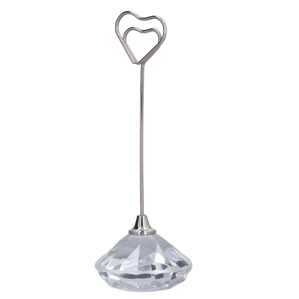 Zerodis Table Number Holder, Rhinestone Place Card Holders Table Number Wedding Heart Shaped Stable Premium Metal Sturdy Place Card Holder Tall Place Card Holders for Wedding Favors