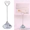 Zerodis Table Number Holder, Rhinestone Place Card Holders Table Number Wedding Heart Shaped Stable Premium Metal Sturdy Place Card Holder Tall Place Card Holders for Wedding Favors view 3