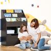 HOMCOM Kids Bookcase Multi-Shelf Rack Organizer with Storage Drawer for Books, Playroom, Brown view 2