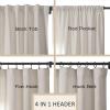 ChadMade Pravicy Protecting Drapery Cotton Curtain 84 inches Long for Living Room Bedroom 100Wx84L, 1 Panel, Beige, Sarai Collection view 2