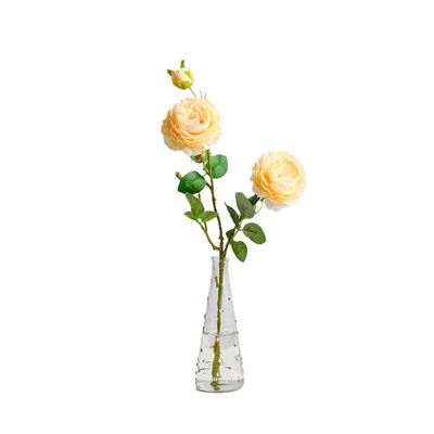 XXZY Artificial Flower Silk Flower Natural Artificial Flower with Glass Vase Bouquet Decoration Ornaments Flower Arrangements Simple Floral Set (Color : D)