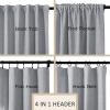 ChadMade 120 inches Wide Natrual Cotton Curtain Pravicy Protecting Drape for Bedroom Kids' Room Traverse Rod Versatile Rod Pocket Hook Belt Back Tab 120Wx84L, 1 Panel, Grey, Sarai Collection view 2