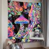 ADDWel Blacklight Mushroom Tapestry, Upright Tapestry Glow In The Dark, UV Reactive Black Light Tapestries Posters Wall Hanging for Backdrop Bedroom Dorm Living Room Decor(70"x90") view 4