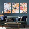Looife Jackson Pollock Abstract Canvas Wall Art, 3 Panels 18x24 Inch Colorful Lines Drip Painting Artwork view 4